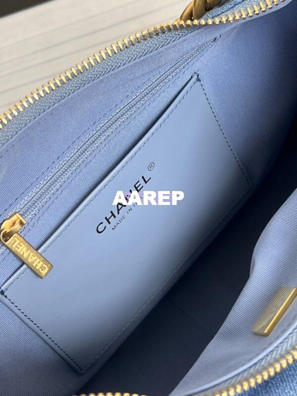 Replica Chanel 25C Maxi Hobo Bag Washed Denim AS5302 Light Blue 9