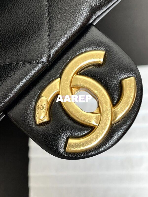 Replica Chanel 25C Shiny Lambskin Shopping Bag AS5315 Black 4
