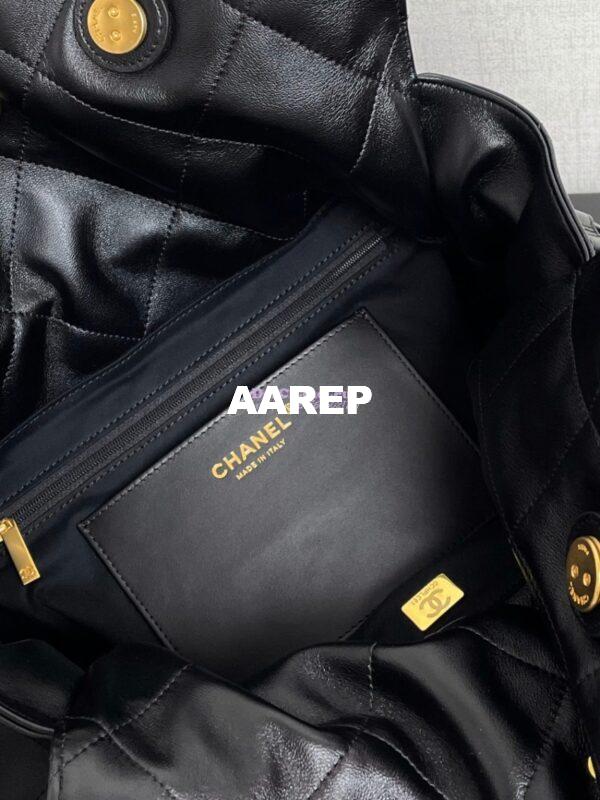 Replica Chanel 25C Shiny Lambskin Shopping Bag AS5315 Black 7