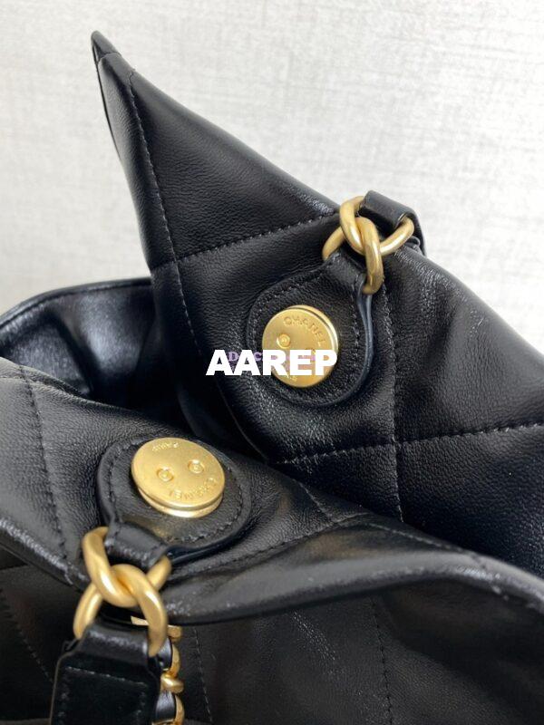 Replica Chanel 25C Shiny Lambskin Shopping Bag AS5315 Black 8