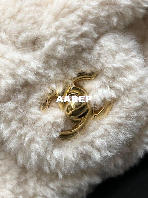 Replica Chanel Shearling Lambskin Mini Flap Bag AS5194 Ecru 5