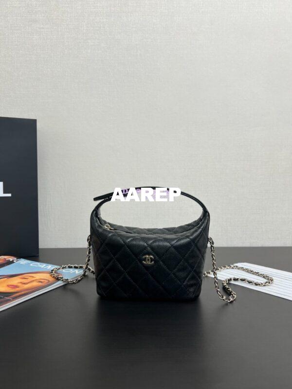 Replica Chanel 25C Pochette Avec Chain in Shiny Grained Calfskin AP4386 Black (Limited Edition) 3