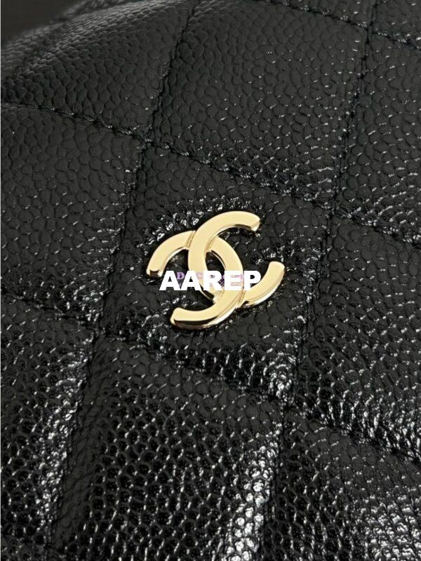 Replica Chanel 25C Pochette Avec Chain in Shiny Grained Calfskin AP4386 Black (Limited Edition) 6