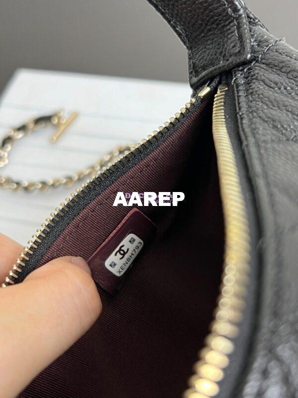Replica Chanel 25C Pochette Avec Chain in Shiny Grained Calfskin AP4386 Black (Limited Edition) 9