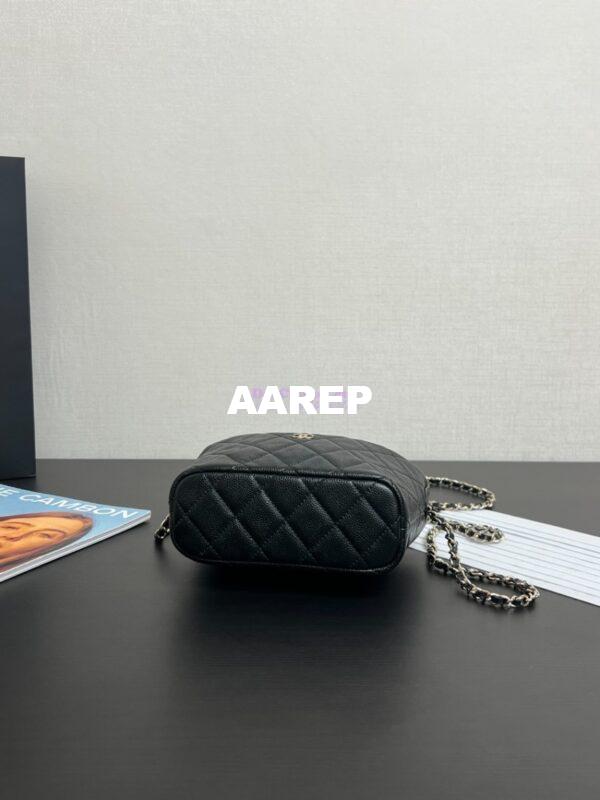Replica Chanel 25C Pochette Avec Chain in Shiny Grained Calfskin AP4386 Black (Limited Edition) 11