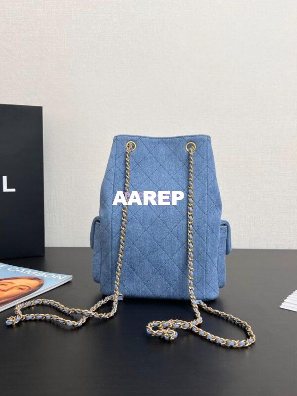 Replica Chanel 24/25SS Denim Backpack AS5310 Light Blue 5