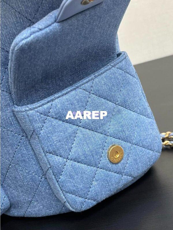 Replica Chanel 24/25SS Denim Backpack AS5310 Light Blue 8