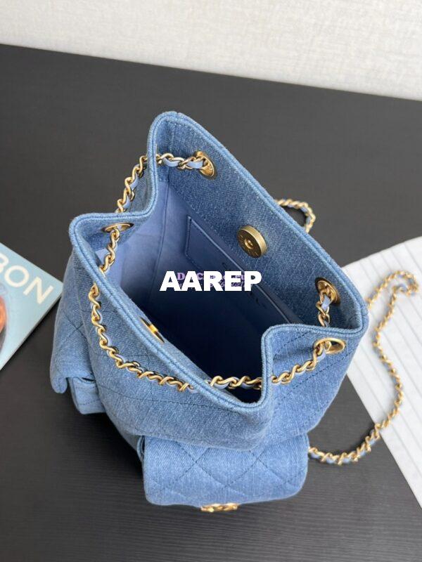 Replica Chanel 24/25SS Denim Backpack AS5310 Light Blue 10