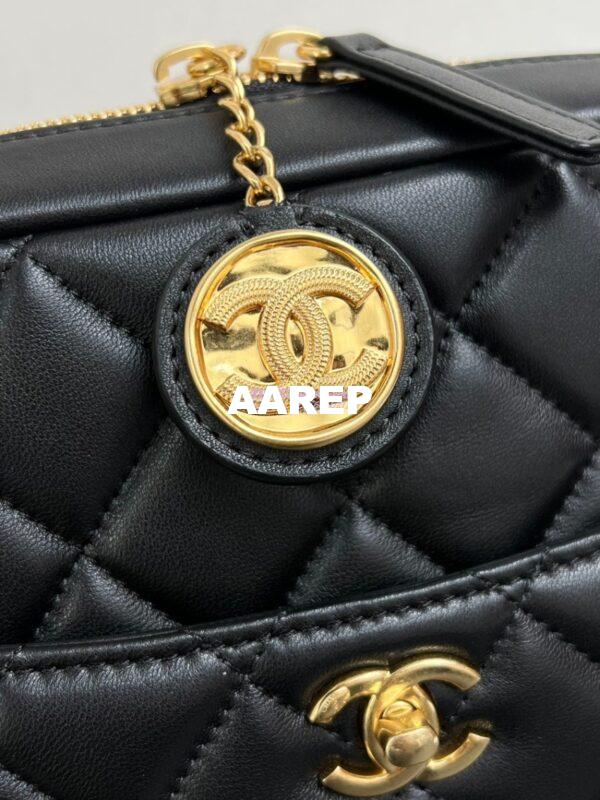 Replica Chanel 24K Camera Case Shiny Lambskin AS5187 Black 8