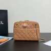 Replica Chanel 24K Camera Case Shiny Lambskin AS5187 Burgundy 2