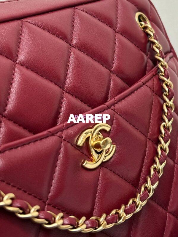 Replica Chanel 24K Camera Case Shiny Lambskin AS5187 Burgundy 6