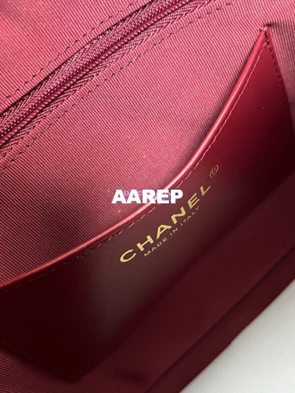 Replica Chanel 24K Camera Case Shiny Lambskin AS5187 Burgundy 8