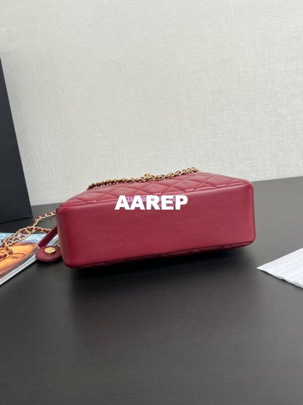 Replica Chanel 24K Camera Case Shiny Lambskin AS5187 Burgundy 11