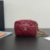 Replica Chanel 24K Camera Case Shiny Lambskin AS5187 Burgundy