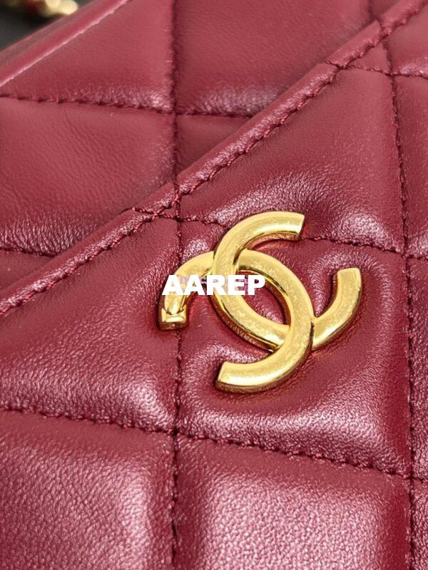 Replica Chanel 24K Mini Camera Case Shiny Lambskin AS5190 Burgundy 5