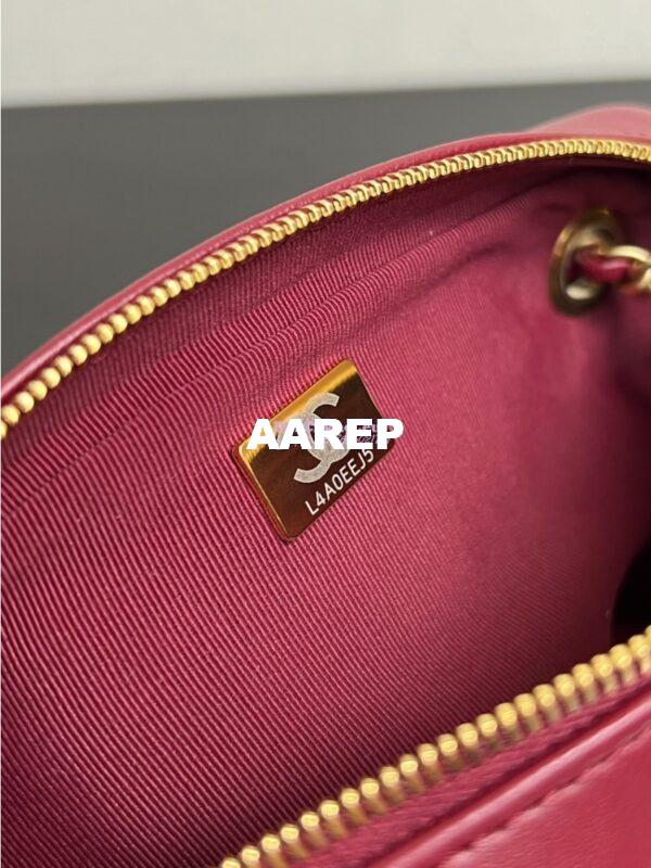 Replica Chanel 24K Mini Camera Case Shiny Lambskin AS5190 Burgundy 7