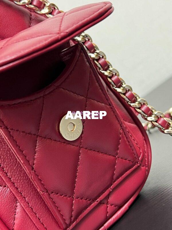 Replica Chanel 24P Medium Camera Case Shiny Crumpled Lambskin AS5156 Burgundy 8