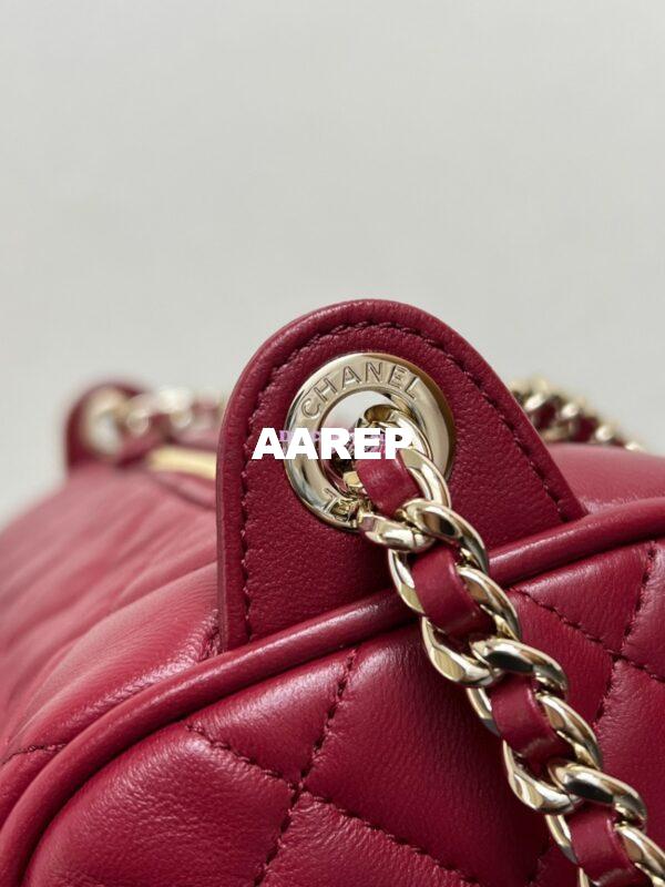 Replica Chanel 24P Medium Camera Case Shiny Crumpled Lambskin AS5156 Burgundy 9