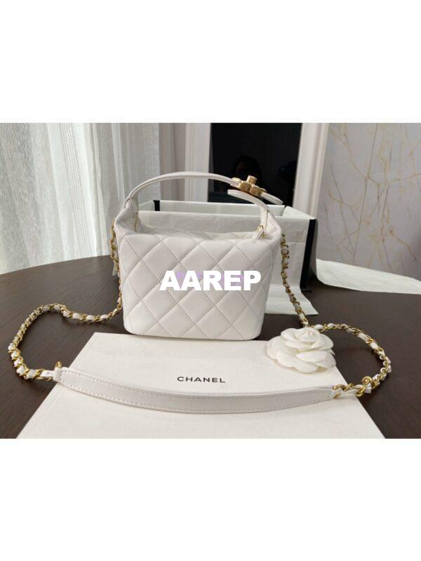 Replica Chanel Small Lambskin Hobo Bag AS1745 White