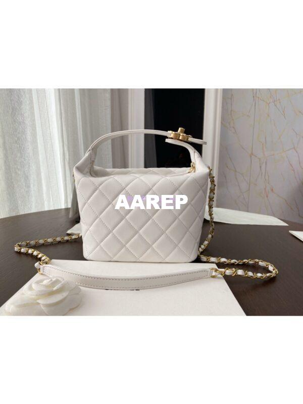 Replica Chanel Small Lambskin Hobo Bag AS1745 White 8