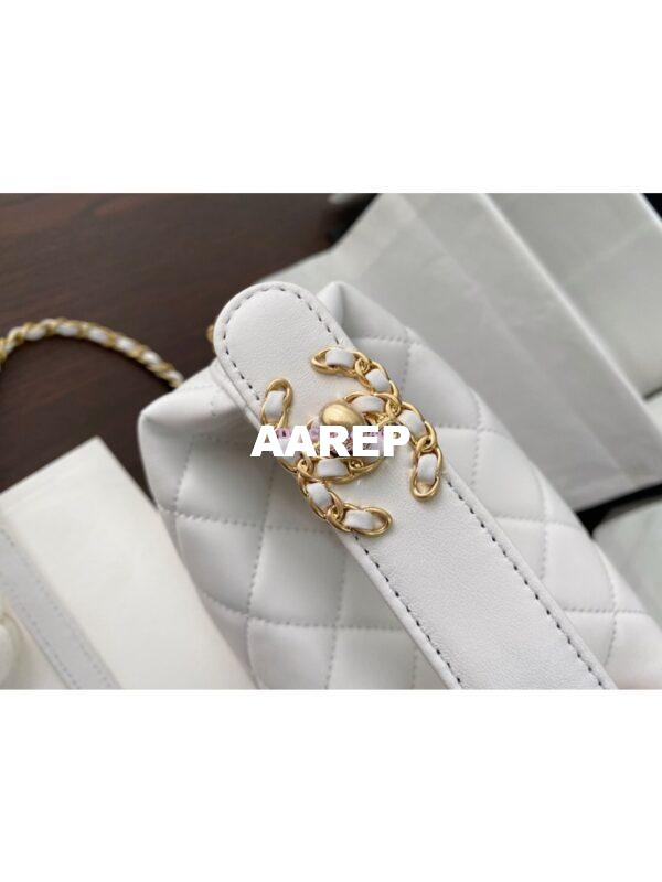 Replica Chanel Small Lambskin Hobo Bag AS1745 White 9