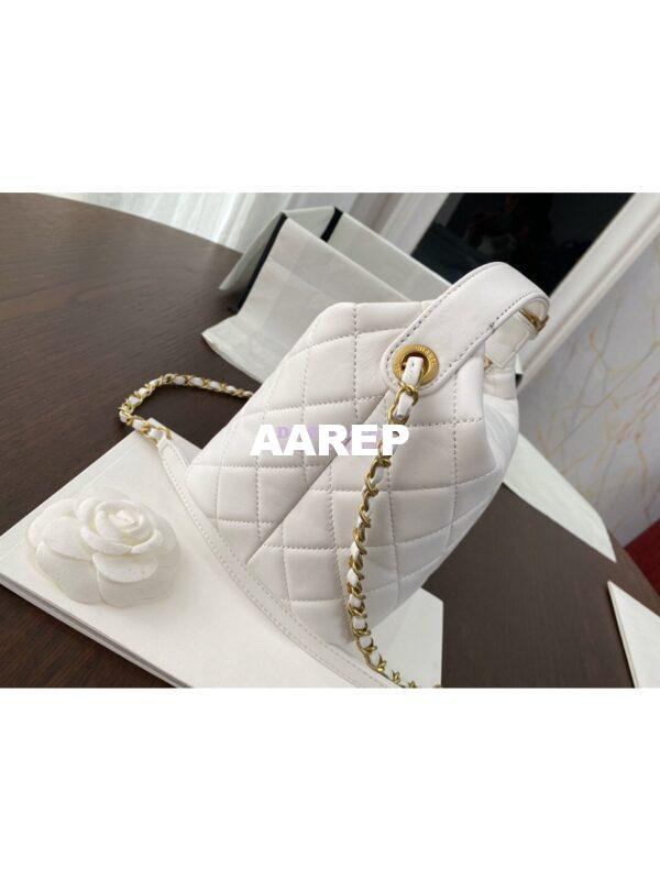 Replica Chanel Small Lambskin Hobo Bag AS1745 White 10