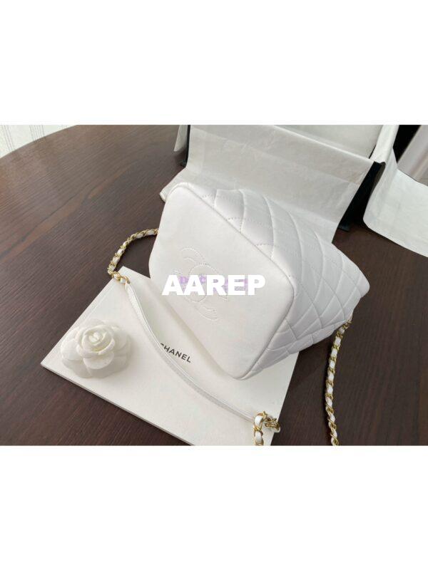 Replica Chanel Small Lambskin Hobo Bag AS1745 White 14