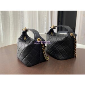 Replica Chanel Small Lambskin Hobo Bag AS1745 Black 2
