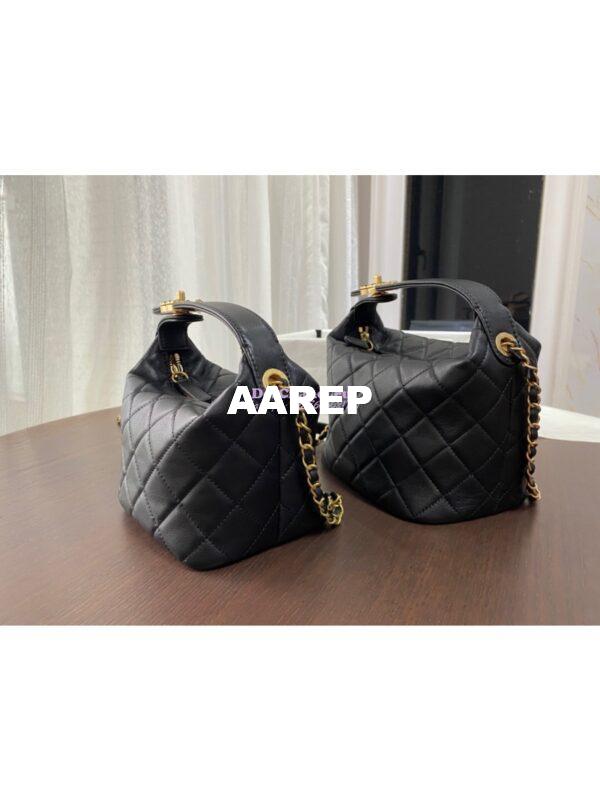 Replica Chanel Small Lambskin Hobo Bag AS1745 Black 2