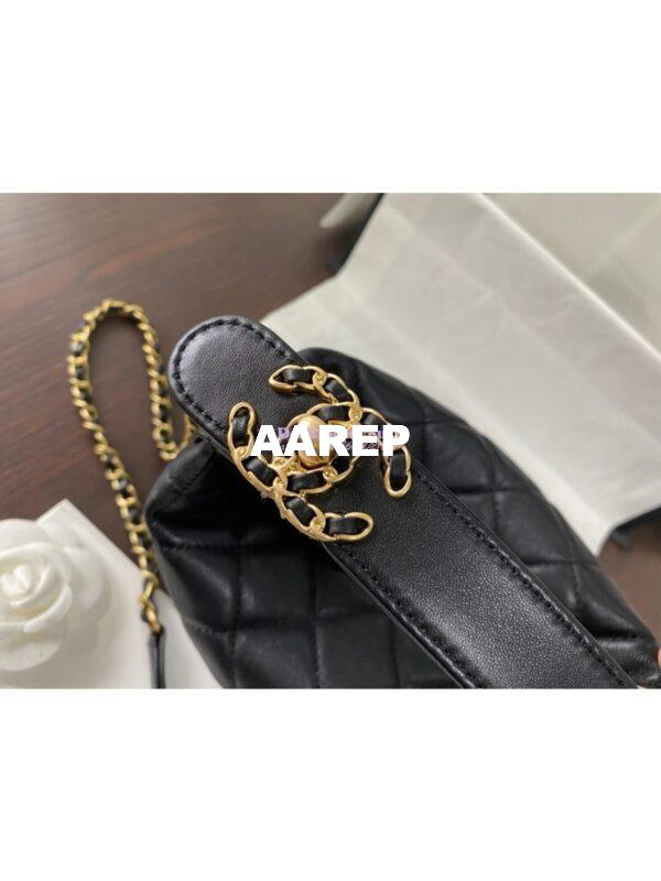 Replica Chanel Small Lambskin Hobo Bag AS1745 Black 4
