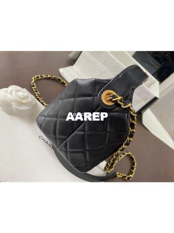 Replica Chanel Small Lambskin Hobo Bag AS1745 Black 5