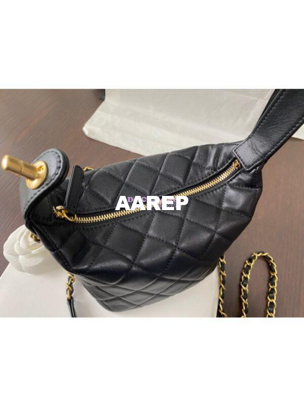 Replica Chanel Small Lambskin Hobo Bag AS1745 Black 7