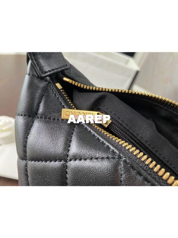 Replica Chanel Small Lambskin Hobo Bag AS1745 Black 8