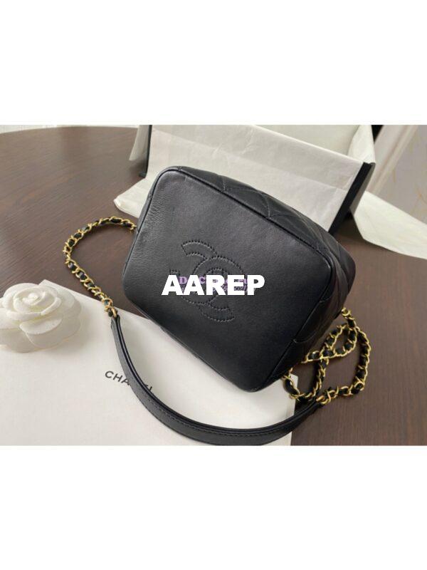 Replica Chanel Small Lambskin Hobo Bag AS1745 Black 10