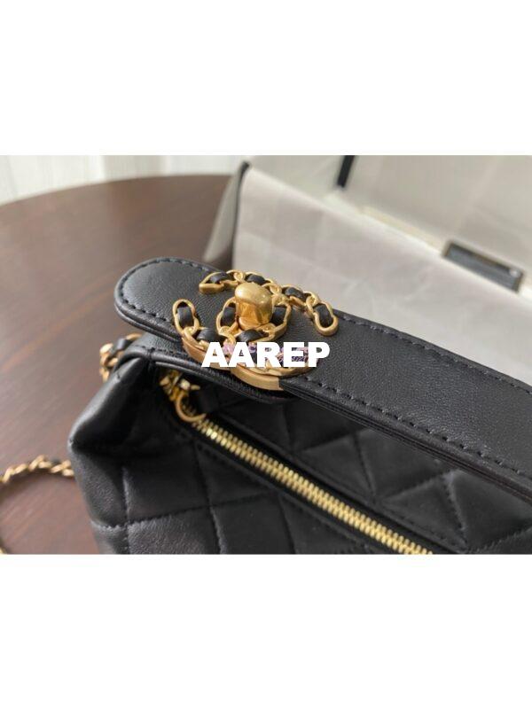 Replica Chanel Small Lambskin Hobo Bag AS1745 Black 12