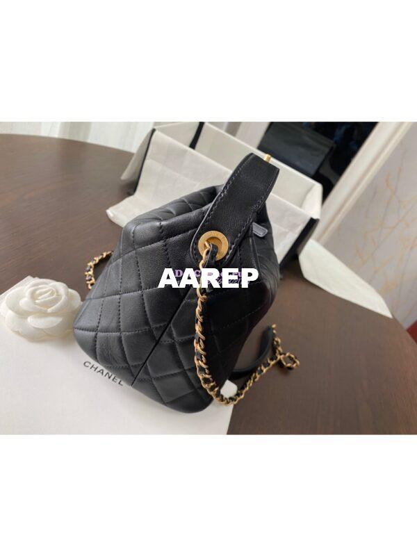 Replica Chanel Small Lambskin Hobo Bag AS1745 Black 13