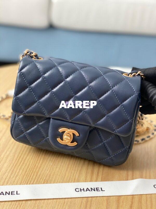 Replica Chanel Lambskin Flap Bag AS1786 Navy 2
