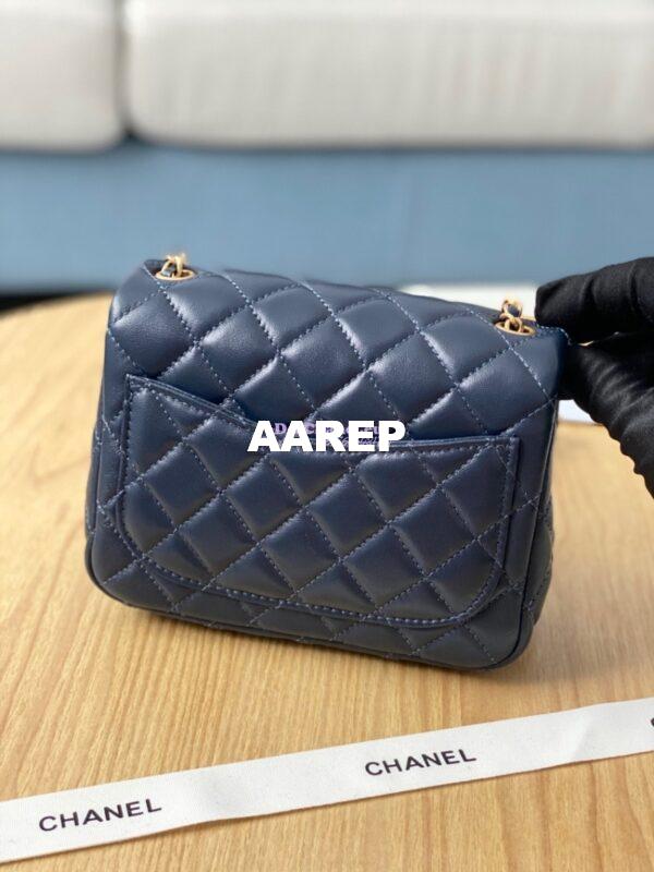 Replica Chanel Lambskin Flap Bag AS1786 Navy 8