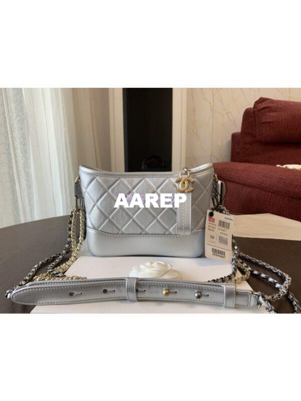 Replica Chanel Gabrielle Hobo Bag Metallic Silver A91810 3