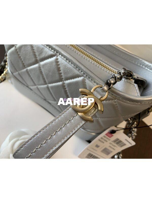 Replica Chanel Gabrielle Hobo Bag Metallic Silver A91810 4