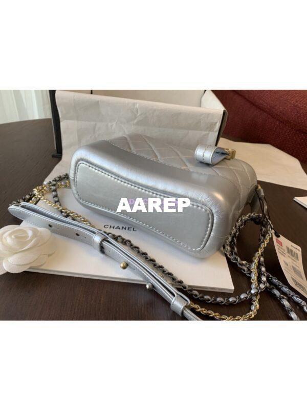 Replica Chanel Gabrielle Hobo Bag Metallic Silver A91810 6