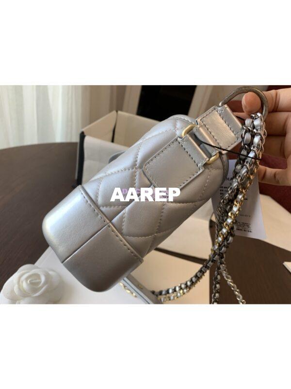 Replica Chanel Gabrielle Hobo Bag Metallic Silver A91810 7