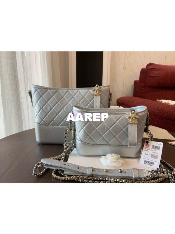 Replica Chanel Gabrielle Hobo Bag Metallic Silver A91810 9
