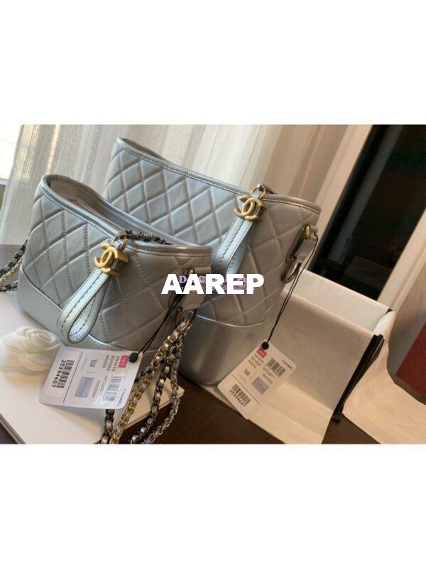 Replica Chanel Gabrielle Hobo Bag Metallic Silver A91810 10