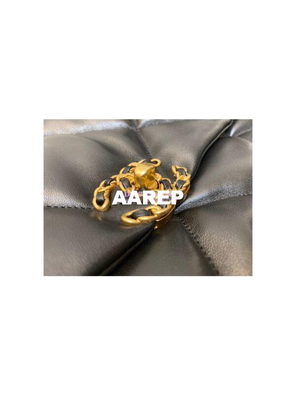 Replica Chanel 19 Maxi Flap Bag AS1162 Lambskin Black 8