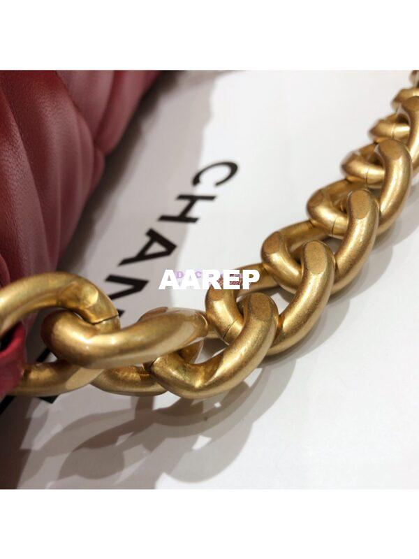 Replica Chanel 19 Maxi Flap Bag AS1162 Lambskin Red 4