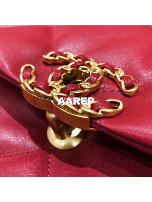 Replica Chanel 19 Maxi Flap Bag AS1162 Lambskin Red 6