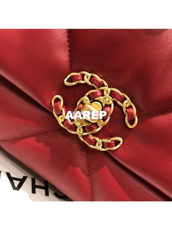 Replica Chanel 19 Maxi Flap Bag AS1162 Lambskin Red 7