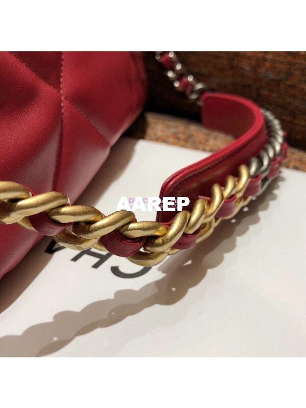 Replica Chanel 19 Maxi Flap Bag AS1162 Lambskin Red 9