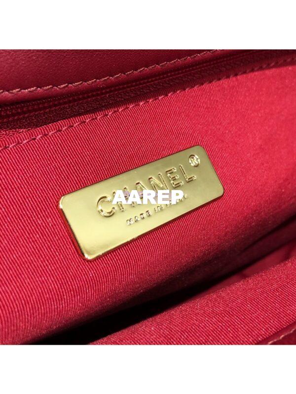 Replica Chanel 19 Maxi Flap Bag AS1162 Lambskin Red 10